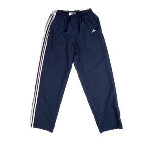 Adidas windpants/workout pants, navy with white stripes, size large